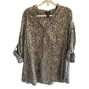 Lane Bryant Leopard Cheetah Print Tunic top Shirt Women’s Plus Size 18/20